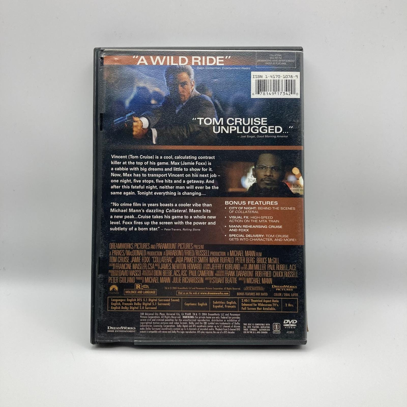 Collateral DVD Tom Cruise Jamie Foxx Michael Mann Blockbuster Case ...