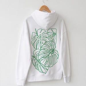 SKALDWERK PlantLine – Monstera Oversize Hoodie  Heavy Basic Kapuzenpullover mit Flockdruck – Streetwear Sweatshirt XS–XXL