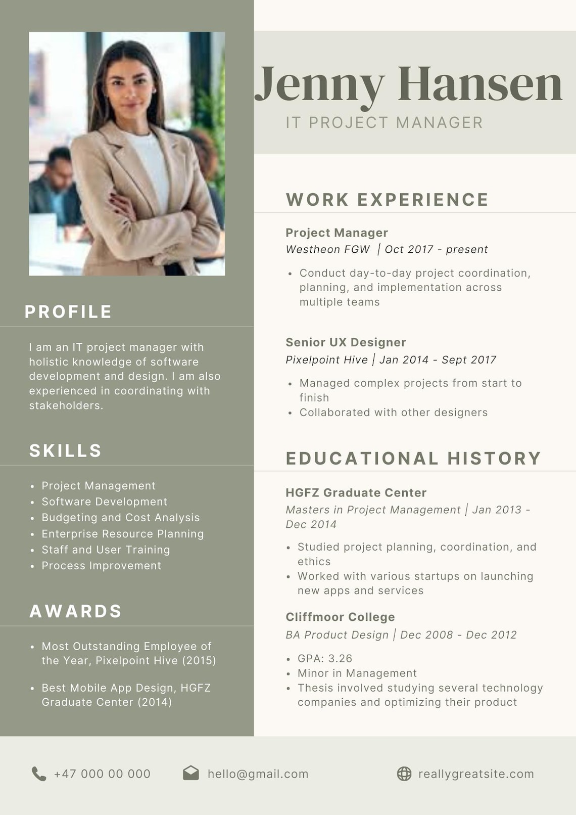 Minimalist Resume Template L Canva CV Template L Instant Download L ...