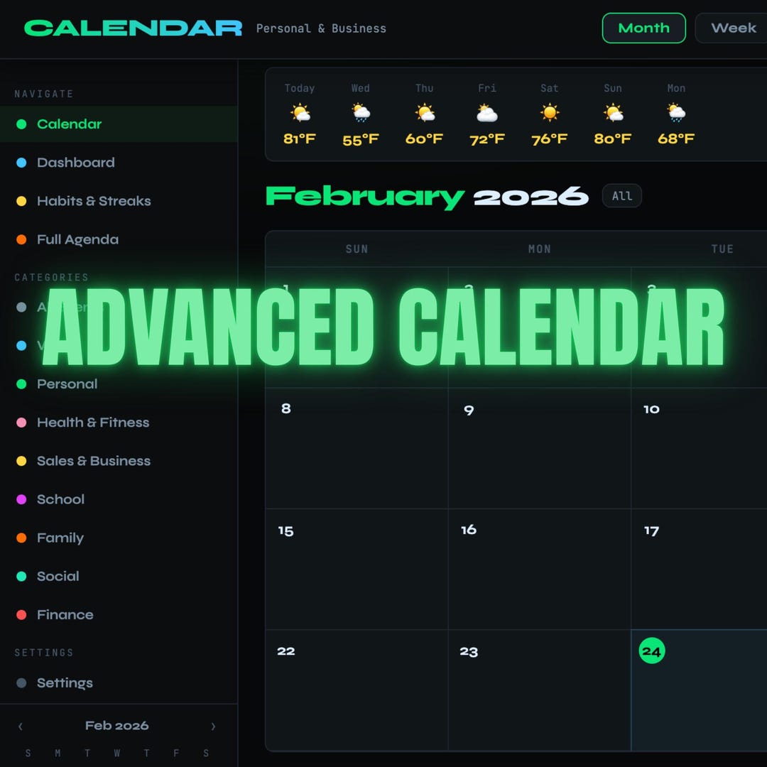 Advanced Calendar / A New Way to Organize Life - Etsy