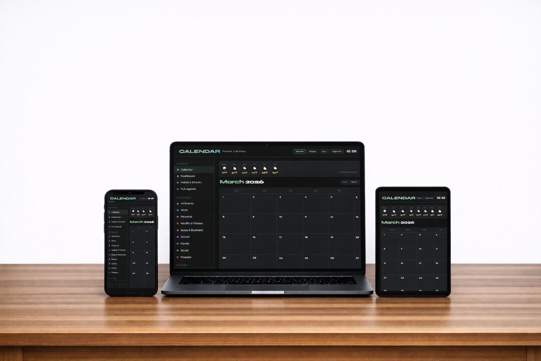 Advanced Calendar | Interactive Task & Event Dashboard | Productivity ...