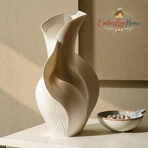 Jarrón de cerámica nórdica, regalo para el Día de la Madre, florero abstracto moderno para decoración de sala de estar.