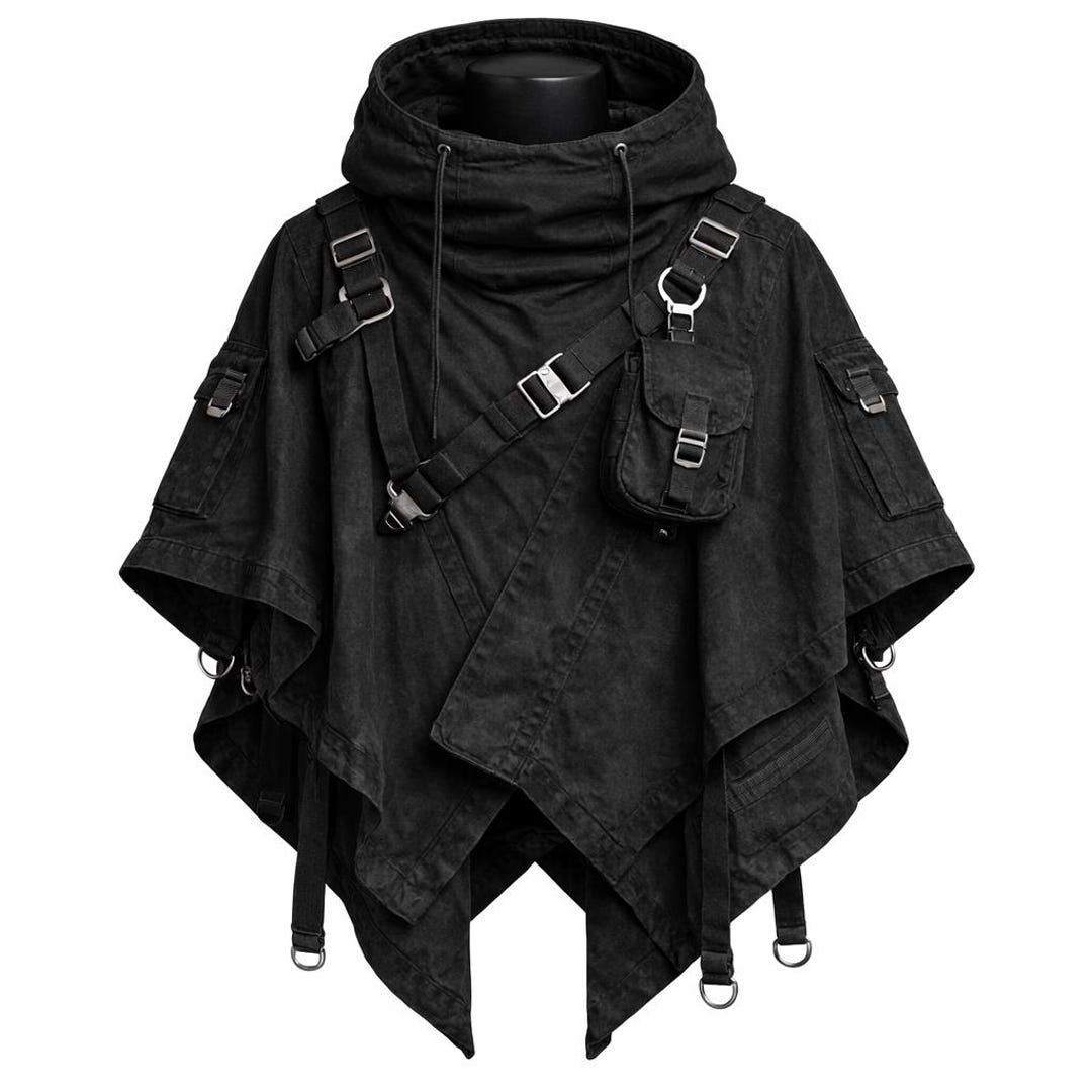 Tactical Hooded Poncho – Utility Cape With Pockets – Post