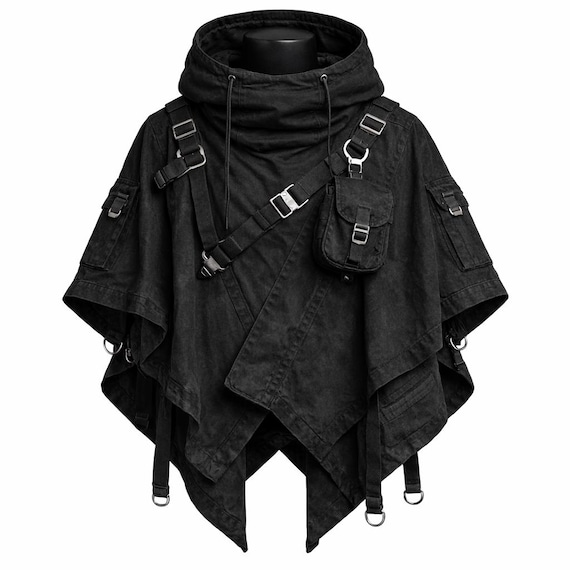 Tactical Hooded Poncho – Utility Cape With Pockets – Post