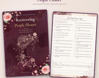 People Pleaser Workbook, Boundary Setting Guide with Guilt Decoder & Fawn Response Quiz, Recovery Journal for Women, Printable PDF Download