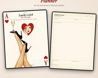 Lucky Girl Syndrome Planner | 30 Day Glow Up Challenge, That Girl Daily Weekly Monthly Planner | Digital PDF Printable