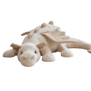 Jellycat Snow Dragon Plush Soft White Stuffed Animal – 50cm Magical Dragon Toy