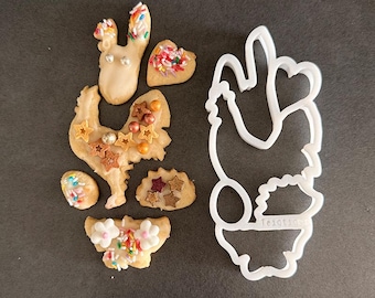 Multi Cookie Cutter: Heart, Rooster, Hedgehog, Bunny, Egg, Butterfly Shapes