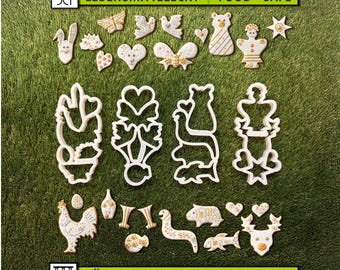 Multi-Keksausstecher Set (4er Bundle) | 24 Keks mit 4 Formen Spülmaschinenfest & Ergonomisch | Zeitsparendes Backzubehör – 1. Kollektion