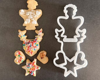 Multi Cookie Cutter: Moose, Angel, Star, Hearts - Fast Baking Tool