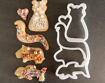 Multi Cookie Cutter – Animals: Bear, Fish, Guinea Pig, Worm, Heart Shapes for Baking