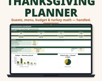 Thanksgiving-Planungstabelle, Thanksgiving-Menüplaner, Thanksgiving-Budget, Truthahn-Rechner, Einkaufsliste, Excel Google Sheets
