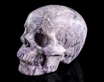 3.0" Purple Malachite Skull,  Handcrafted Mystical Stone Figure,  Crystal Healing, Super Realistic, Home Decor, Gift