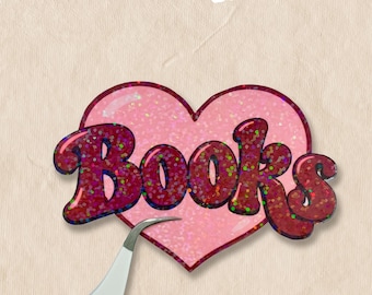 Books Heart Sticker, Book Lover Sticker, Bookish Sticker, Reader Gift, Book Nerd Decal, Bookworm Sticker, E-Reader Decal, Reader Sticker