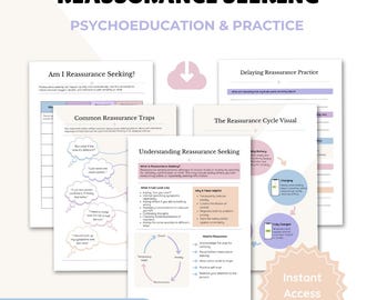 OCD & Anxiety Coping Tools: Reassurance Seeking Psychoeducation Printables | Therapy Worksheets