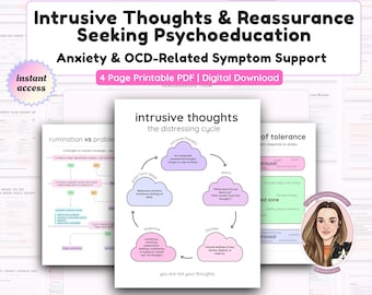 OCD & Anxiety Related Psychoeducation Printables | Support for Intrusive Thoughts and Rumination | Printable Therapy Resources