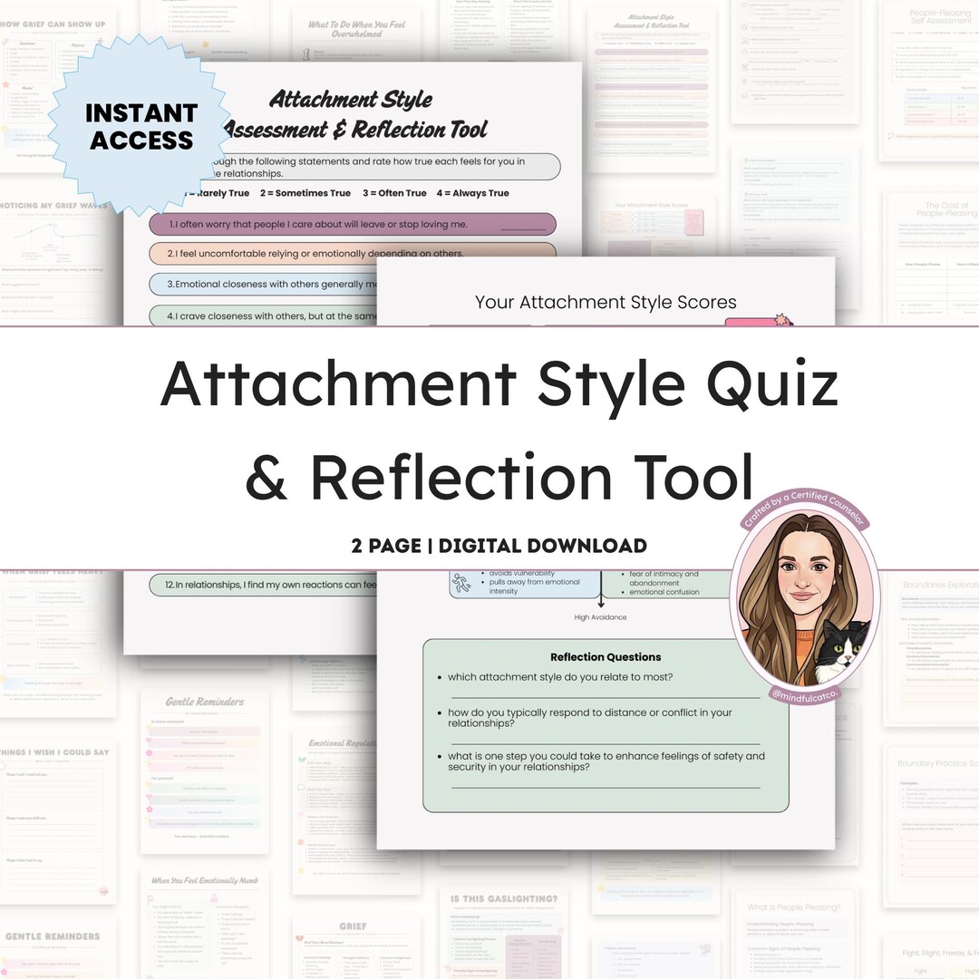 Attachment Style Quiz & Reflection Tool | Anxious Avoidant Secure ...