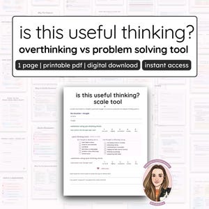 Is This Useful Thinking? Overthinking vs Problem Solving Scale & Reflection Tool - Anxiety Support Worksheet | CBT-Informed Resource