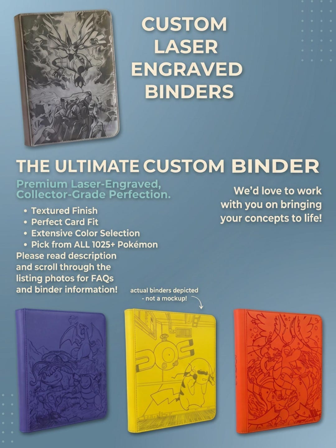 personalized pokemon card binder Custom 9 Pocket Binder, Design Trading Card Folders with Double Sided Pockets, 900 Card Collection for Game Cards/Most Standard Size Cards/Sports Cards : Toys & Games My 1 Pokmon Card Binder