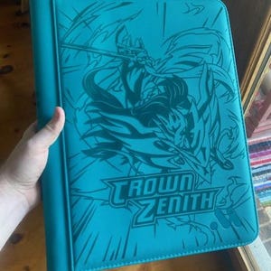 Custom Laser Engraved Pokemon Card Binder | Personalized TCG Trading Card Album | Eeveelution, Charizard, or Any 1025+ Pokemon | VaultX Teal