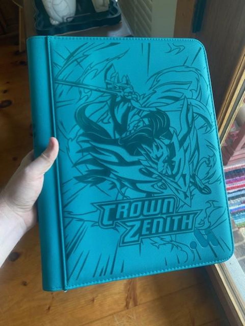 Custom Laser Engraved Pokemon Card Binder | Personalized TCG Trading Card Album | Eeveelution, Charizard, or Any 1025+ Pokemon | VaultX Teal