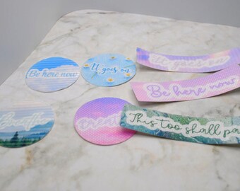 Bulk Textured Stickers / Therapist Mindful Variety Pack /  Waterproof Vinyl