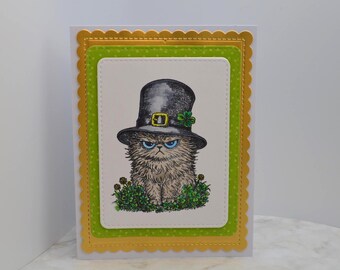 Funny Card / St. Patrick's Day Sassy Kitty