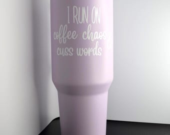 Custom 40 oz Tumbler / Hot/Cold Beverages (Lavender, Beige, Sage, Peach, Black)