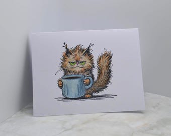 Funny Card / Coffee Kitty