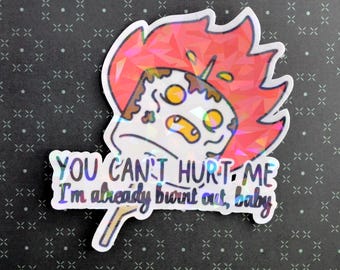 Sticker / Burnt Out Marshmallow / Holographic / Waterproof Vinyl