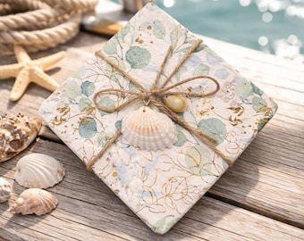 Botanical Stone Coasters Coasters- Set of 4