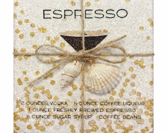 Espresso Martini Travertine Coasters, Cocktail Lover Gift, Home Bar Decor