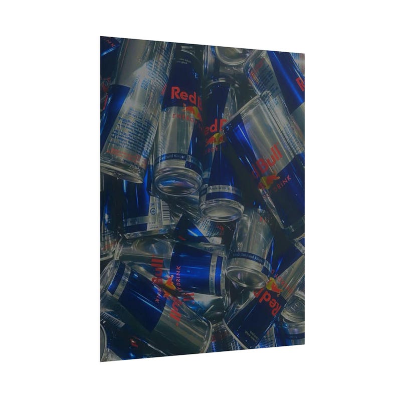 Red Bull Energy Drink Cans Collage Poster Knoll LLMTitleOutput value image 18