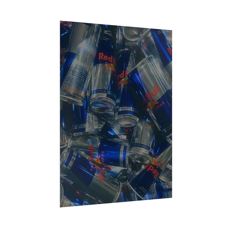 Red Bull Energy Drink Cans Collage Poster Knoll LLMTitleOutput value image 3