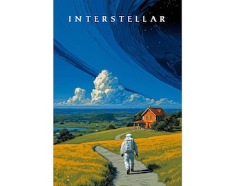 Interstellar Astronaut Poster Rolled Posters | Space Landscape Wall Art