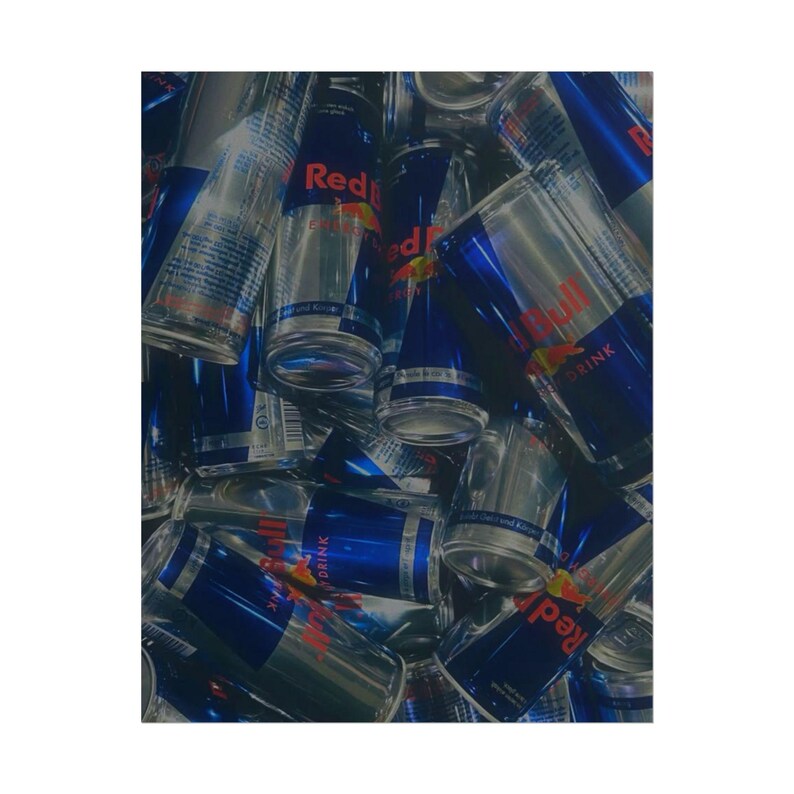 Red Bull Energy Drink Cans Collage Poster Knoll LLMTitleOutput value image 16