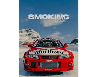 Smoking Kills Rally Car Poster Rolled Posters | Racing Print, Vintage Motorsport