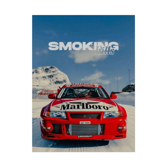 Smoking Kills Rally Car Poster Rolled Posters | Racing Print, Vintage Motorsport