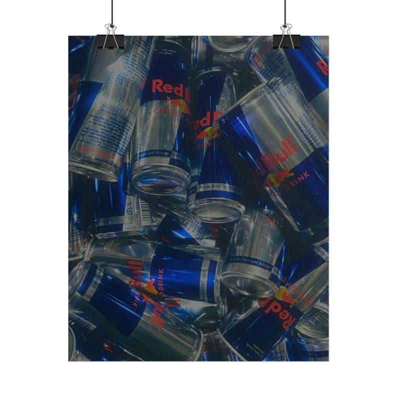 Red Bull Energy Drink Cans Collage Poster Knoll LLMTitleOutput value image 12