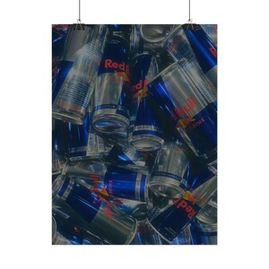 Red Bull Energy Drink Cans Collage Poster Knoll LLMTitleOutput value image 2