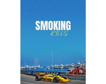 Smoking Kills poster | Rolled Poster, Retro Race Car seaside print
