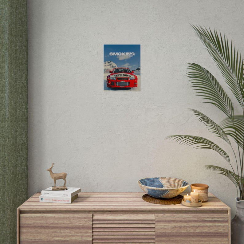 Poster arrotolato "Il fumo uccide le auto da rally" / Stampa da corsa, Sport motoristici d'epoca immagine 19