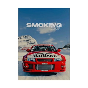 Poster arrotolato "Il fumo uccide le auto da rally" / Stampa da corsa, Sport motoristici d'epoca immagine 6