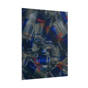 Red Bull Energy Drink Cans Collage Poster Knoll LLMTitleOutput value image 13