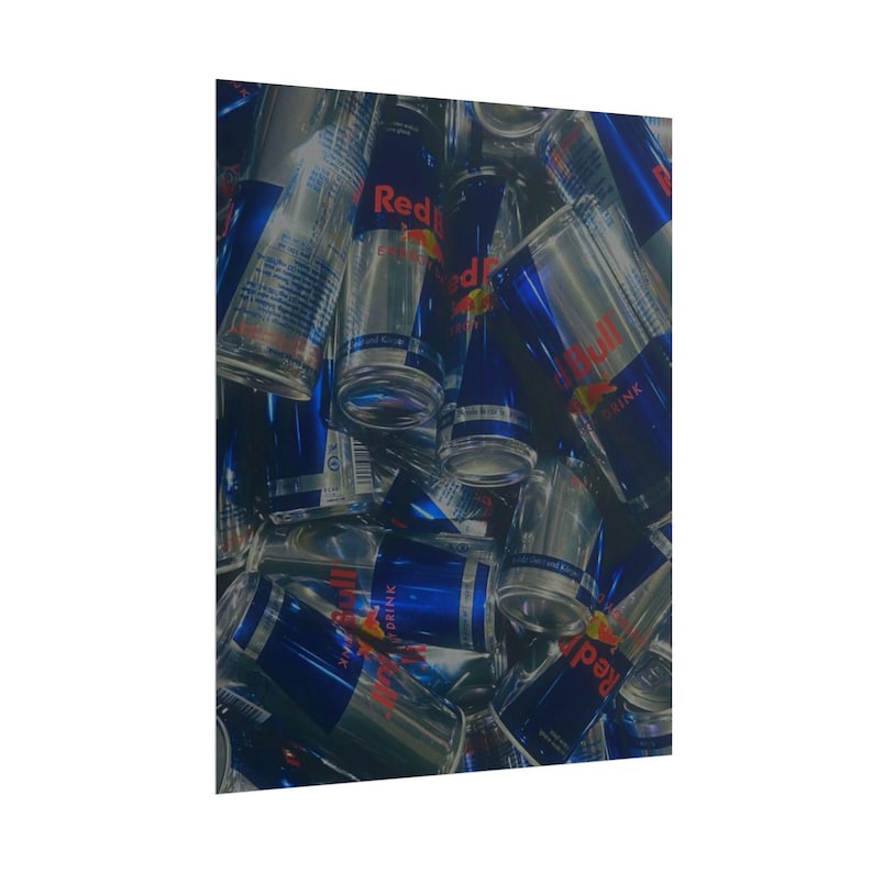 Red Bull Energy Drink Cans Collage Poster Knoll LLMTitleOutput value image 13