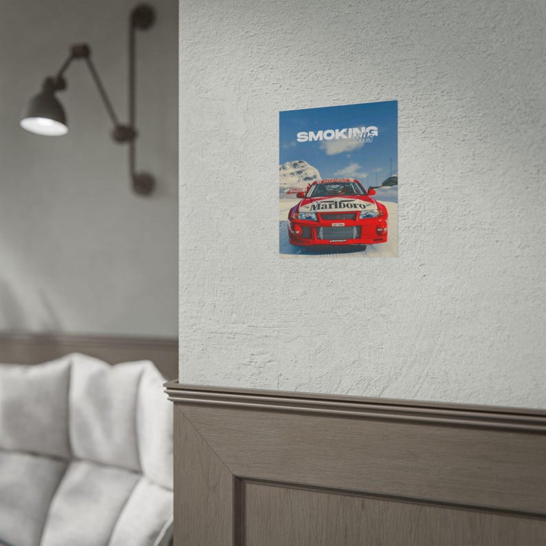 Poster arrotolato "Il fumo uccide le auto da rally" / Stampa da corsa, Sport motoristici d'epoca immagine 15