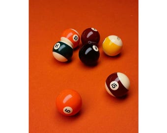 Vintage Billiard Balls Poster | Pool Room Wall Art, Retro Game Decor
