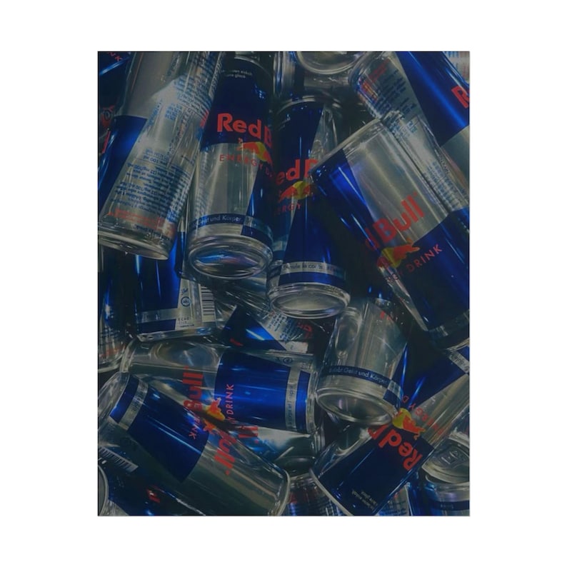 Red Bull Energy Drink Cans Collage Poster Knoll LLMTitleOutput value image 11
