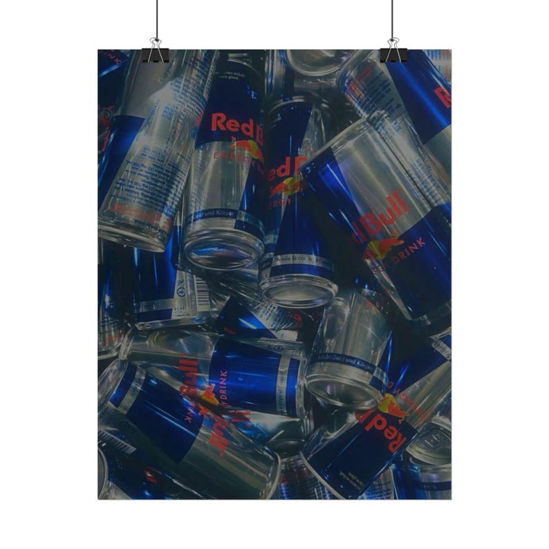 Red Bull Energy Drink Cans Collage Poster Knoll LLMTitleOutput value image 17