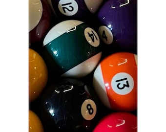 Close up Billiards Rolled Poster